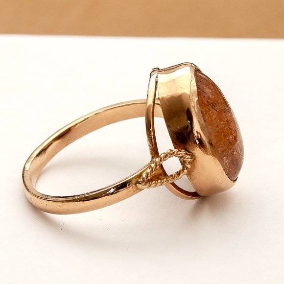 Handcrafted 14K Rose Gold Ring With Sunstone, Appraised $2600, Unique, Artisan - Picture 6 of 9